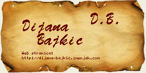 Dijana Bajkić vizit kartica
